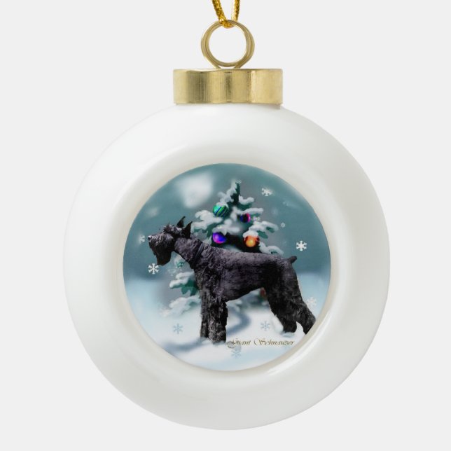 Giant Schnauzer Weihnachten Keramik Kugel-Ornament (Vorderseite)