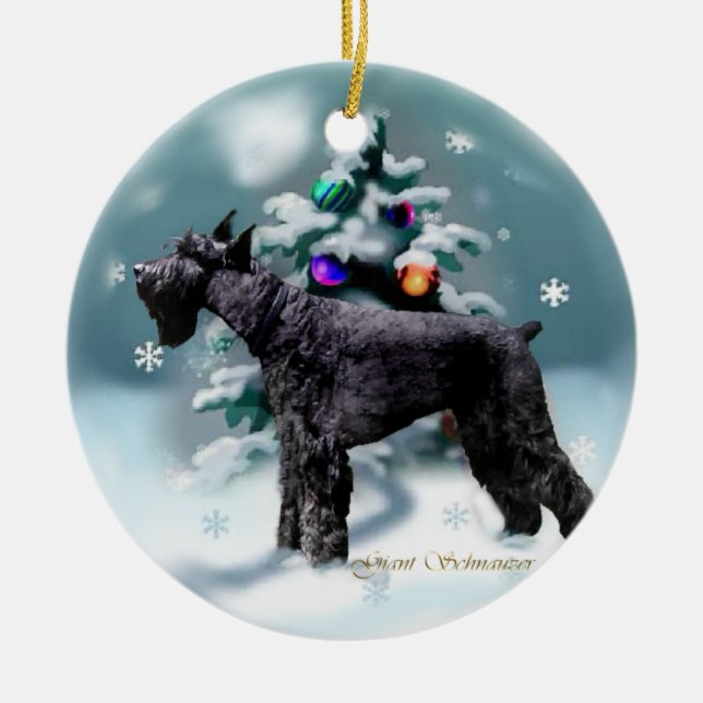 Giant Schnauzer Weihnachten Keramik Ornament (Vorne)