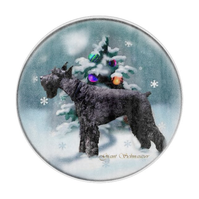 Giant Schnauzer Weihnachten Schneidebrett (Vorderseite)