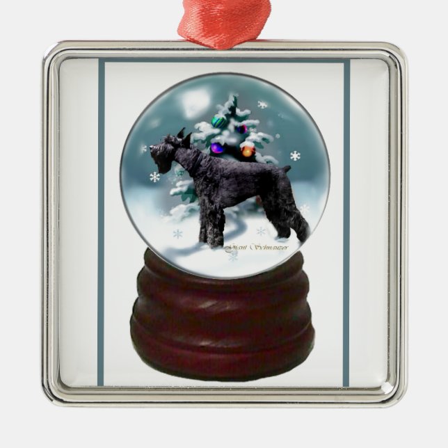 Giant Schnauzer Weihnachten Silbernes Ornament (Vorne)