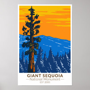 Giant Sequoia National Monument Kalifornien Vintag Poster