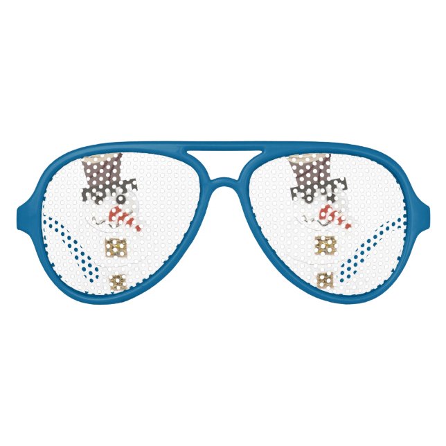 Giant Snowman Aviator-Sonnenbrille Partybrille (Vorderseite)