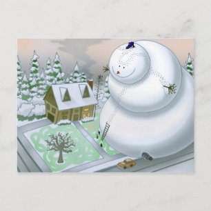 Giant Snowman Postcard Postkarte