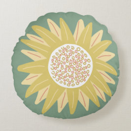 Giant Sunflower Rundes Kissen