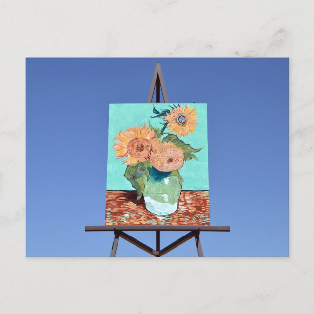 Giant Van Gogh's Sunflowers Artwork, Goodland, KS Postkarte (Vorderseite)