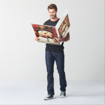 Giant Vintage Snowman Christmas Card