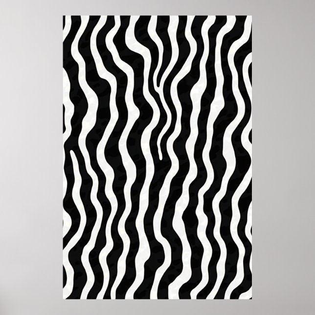 Giant Wavy Zebra Print Graphic Poster (Vorne)