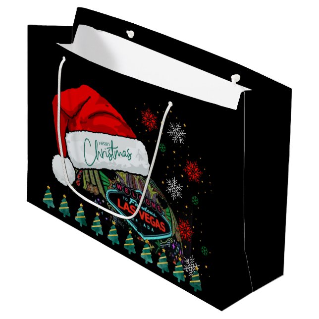 Giant Weihnachtsmannmütze Las Vegas Weihnachtsgesc Große Geschenktüte (Vorderseite Schrägansicht)