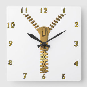 Giant Zipper Wall Clock Quadratische Wanduhr