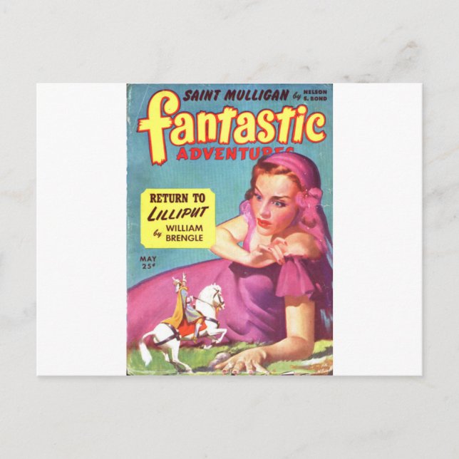 Giantess in einem Lavendelkleid Postkarte (Vorderseite)