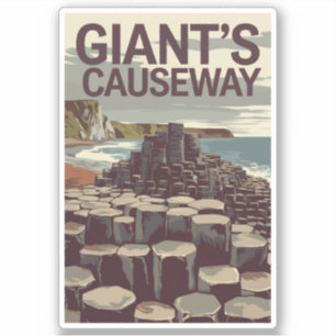 Giant's Causeway Irland Illustration Travel Art Aufkleber