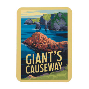 Giant's Causeway Irland Reise Kunst Vintage Magnet