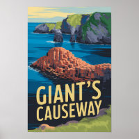 Giant's Causeway Irland Reise Kunst Vintage