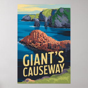 Giant's Causeway Irland Reise Kunst Vintage Poster