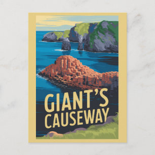 Giant's Causeway Irland Reise Kunst Vintage Postkarte