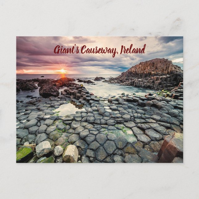 Giant's Causeway Irland stilisiert Postkarte (Vorderseite)