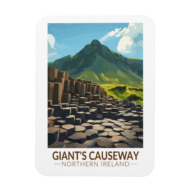 Giant's Causeway Nordirland Illustration Magnet (Vertikal)