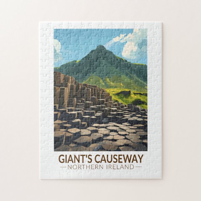 Giant's Causeway Nordirland Illustration Puzzle (Vertikal)
