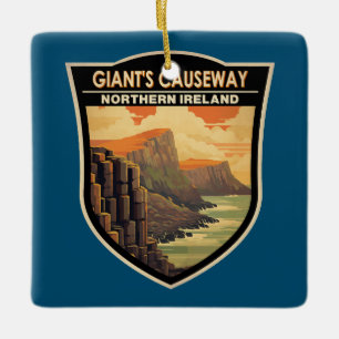 Giants Causeway Nordirland Reise Vintage Keramikornament