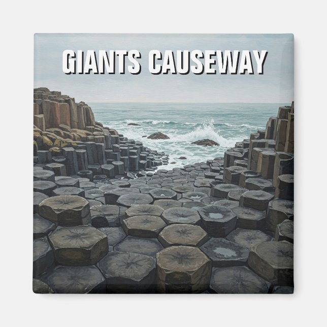 Giants Causeway Nordirland Reisen Sunset Magnet (Vorne)