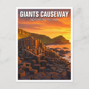 Giants Causeway Nordirland Reisen Sunset Postkarte