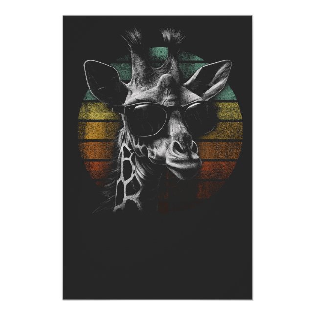 Giaraffe retro style poster (Vorderseite)
