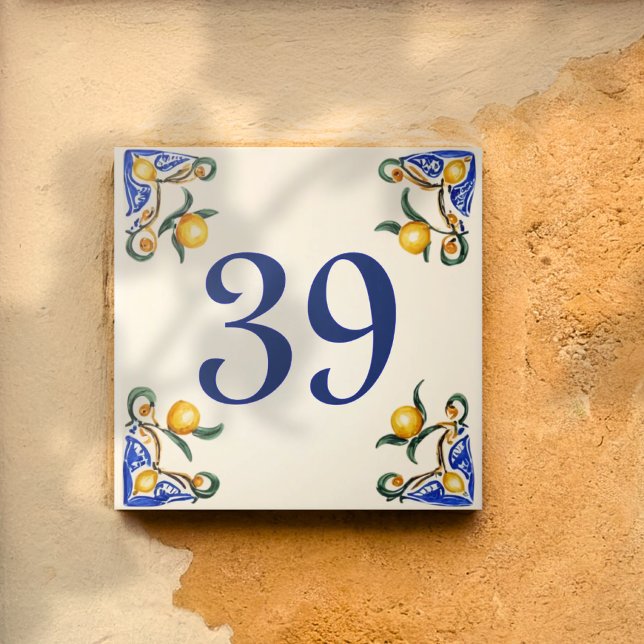 Giardino dei Limoni – House Number Ceramic Tile Fliese (Von Creator hochgeladen)