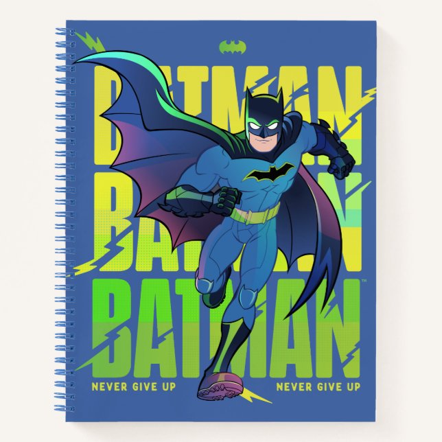 Gib Batman nie auf, der mit Grafik läuft Notizbuch (Vorderseite)