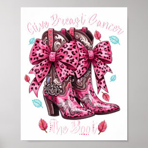 Gib Brustkrebs den Laufpass Nk Cowgirl Western Tee Poster