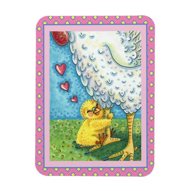 GIB DEIN MOMMA, NIEDLICH BABY CHICK LIEBEN MUTTER  MAGNET (Vertikal)
