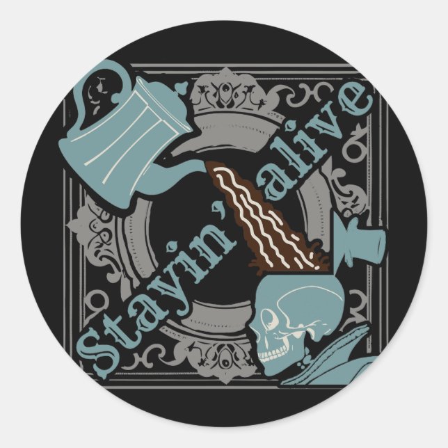 Gib den Kaffee rein! Runder Aufkleber (Vorderseite)