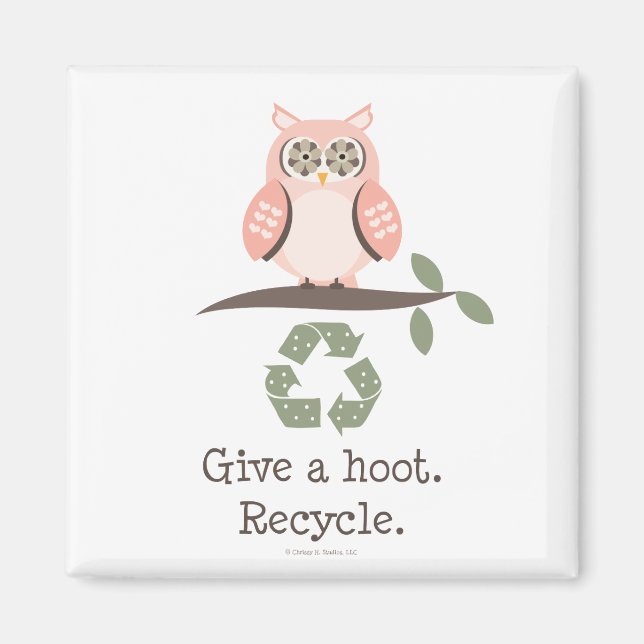 Gib ein Hoot Recycle Magnet (Vorne)