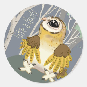 Gib ein Hoot! Stallhuhn Runder Aufkleber