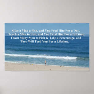 Gib einem Mann einen Fisch Poster