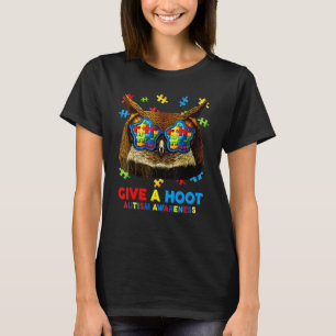 Gib einer Kapuzeneule Autismus-Bewusstseinsmonat L T-Shirt