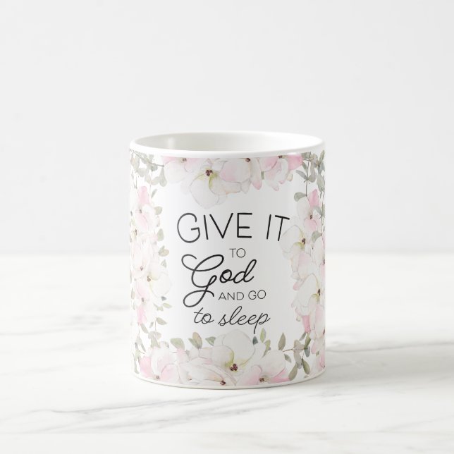 "Gib es Gott" Christliche Blüte/Bibel Kaffeetasse (Mittel)