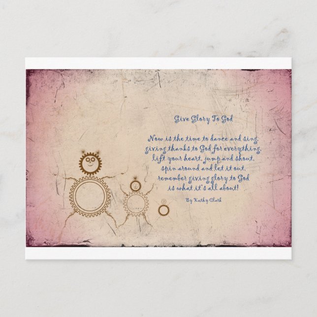 Gib Gott Gedicht von Kathy Clark Ehre Postkarte (Vorderseite)