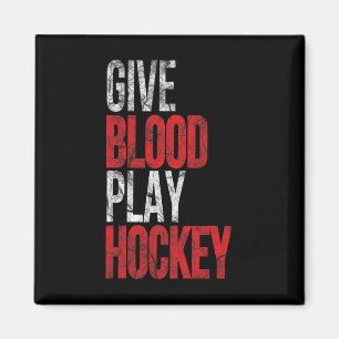 Gib Herz und spiele Eishockey - Spieler inspiriert Magnet