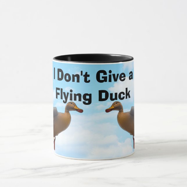 Gib keinen fliegenden Duck Funny Tasse (Zentrum)