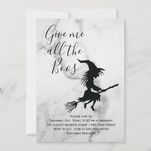 Gib mir alles Boos-Marmor-Halloween-Party Einladung