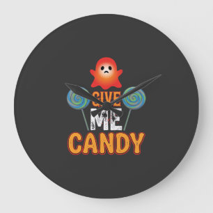 Gib mir Candy Halloween Geist_1 Große Wanduhr