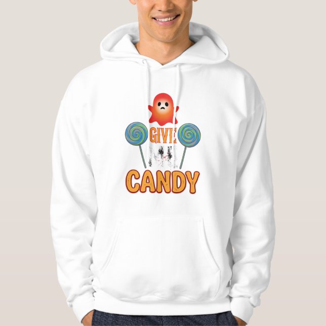 Gib mir Candy Halloween Geist_1 Hoodie (Vorderseite)