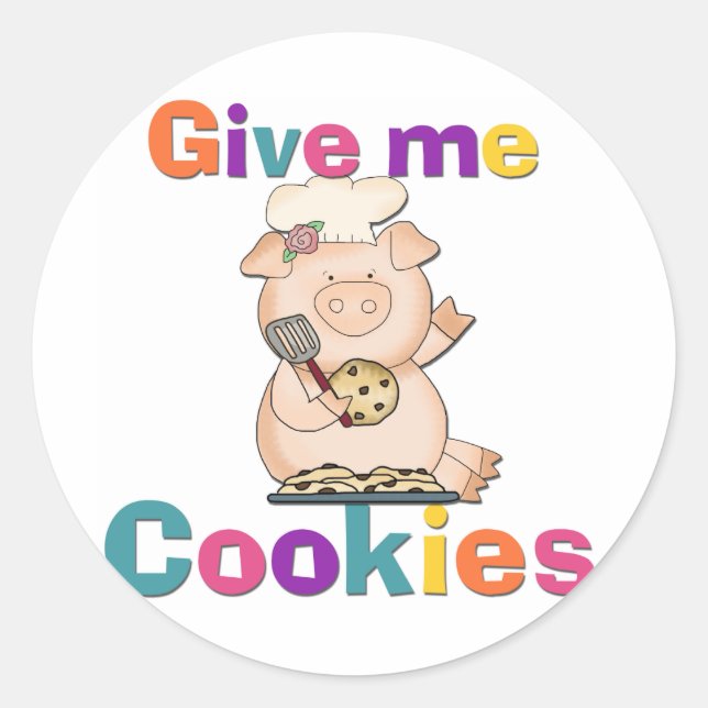 Gib mir Cookies, Tshirts und Geschenke Runder Aufkleber (Vorderseite)