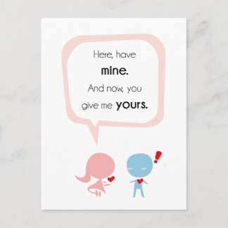 Gib mir dein Herz Postkarte