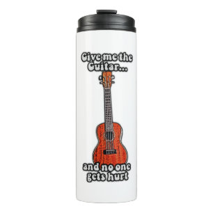 Gib mir die Gitarre und niemand wird verletzt bunt Thermosbecher