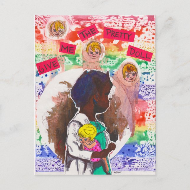 Gib mir die Hübsche Puppenkarte Postkarte (Vorderseite)
