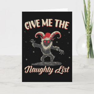 Gib mir die unartige Liste Süßer Krampus Dunkles W Karte