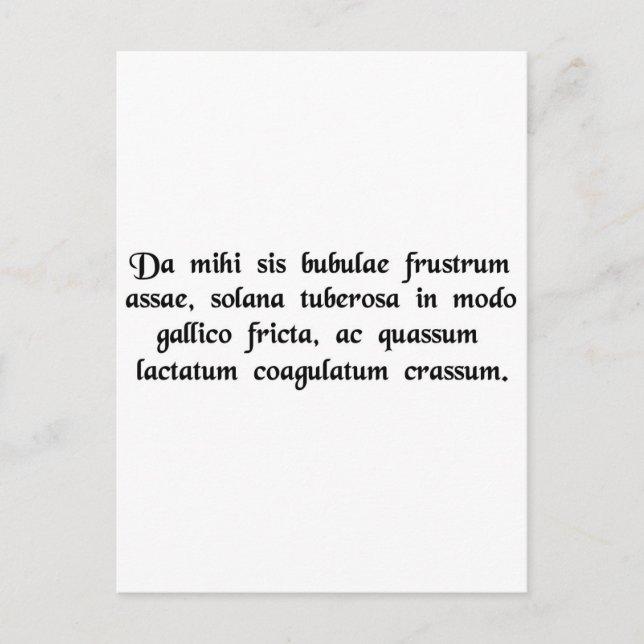 Gib mir einen Hamburger, Pommes frites und einen d Postkarte (Vorderseite)