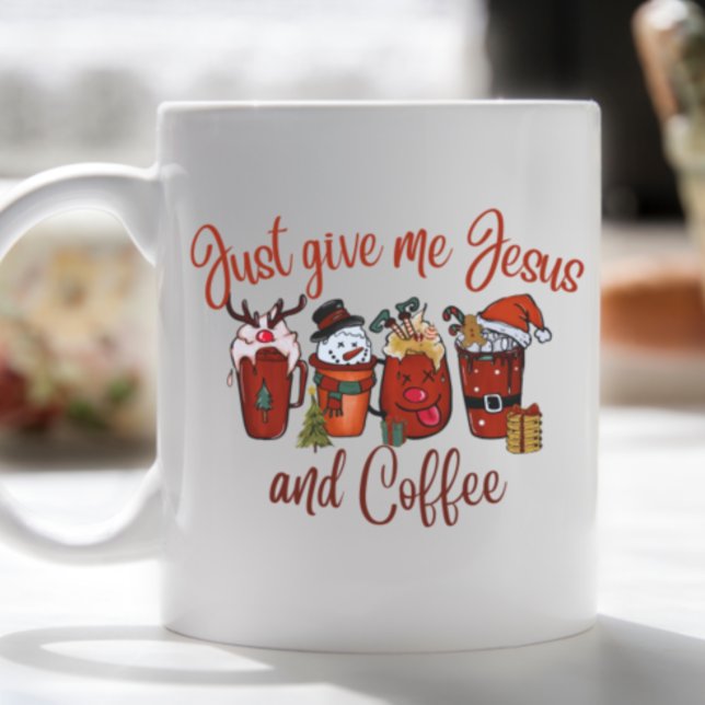 Gib mir einfach Jesus und Kaffee Weihnachten Niedl Kaffeetasse (Von Creator hochgeladen)