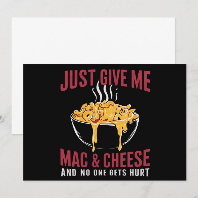 Gib mir einfach Mac & Käse und niemand wird verlet Einladung (Vorne/Hinten)